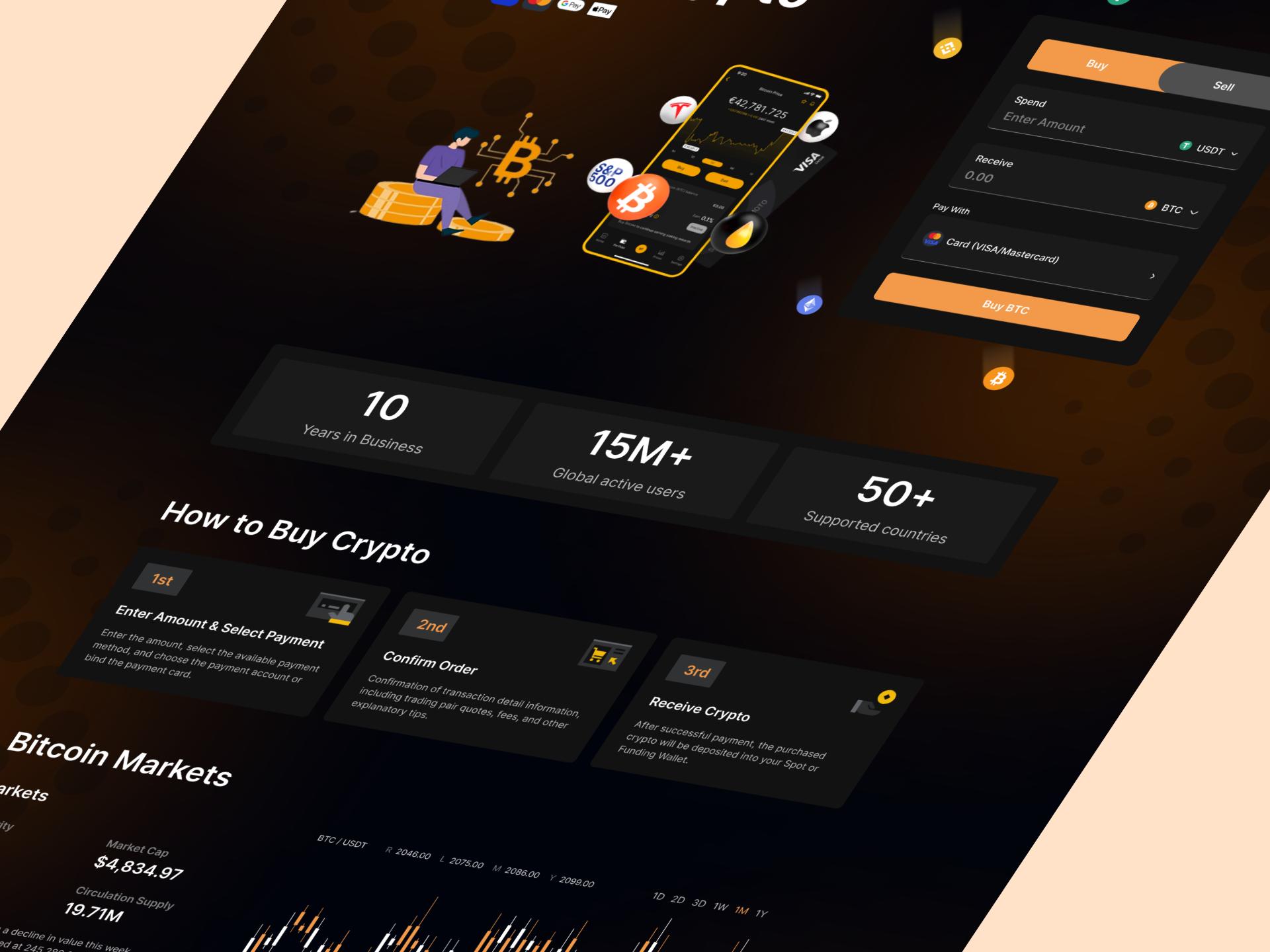 Crypto Buy Sell Landing Page Design