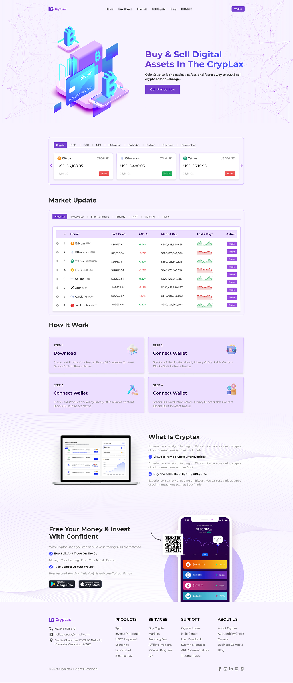 Crypto Buy & Sell Trading Website UI Design