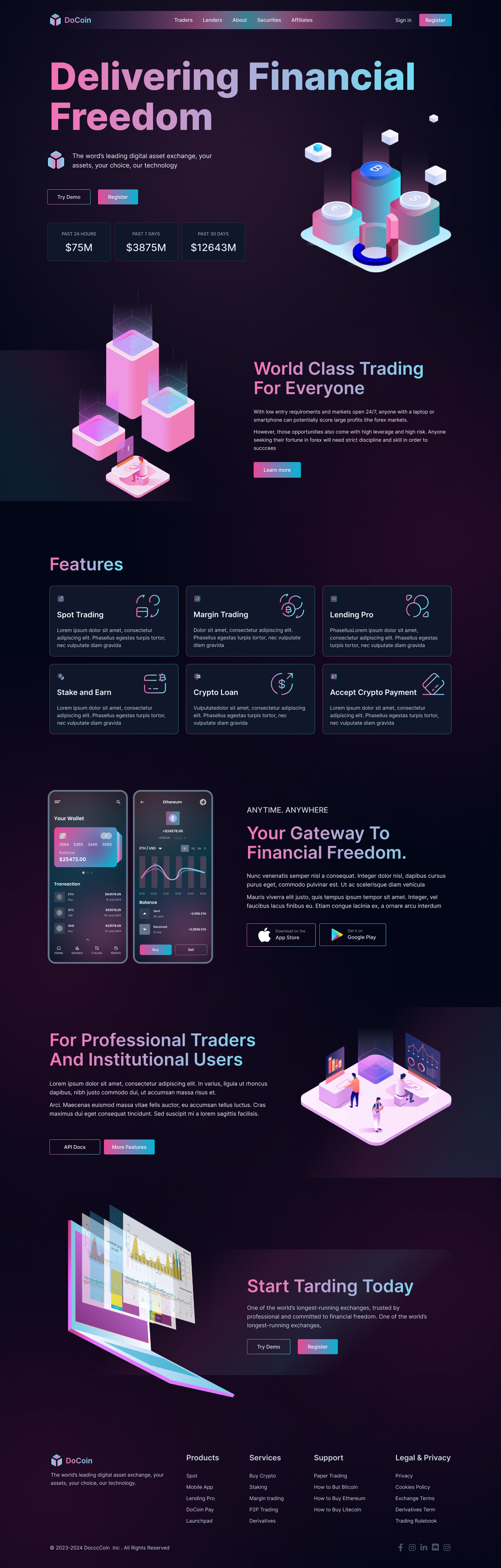 Crypto Website Landing Page Design